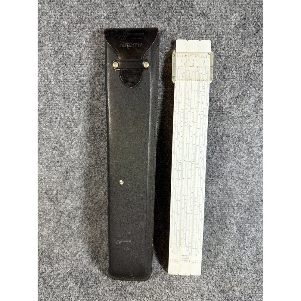 Vintage Aristo Nr. 0970 Multilog Slide Rule Made in Germany with Leather Case
